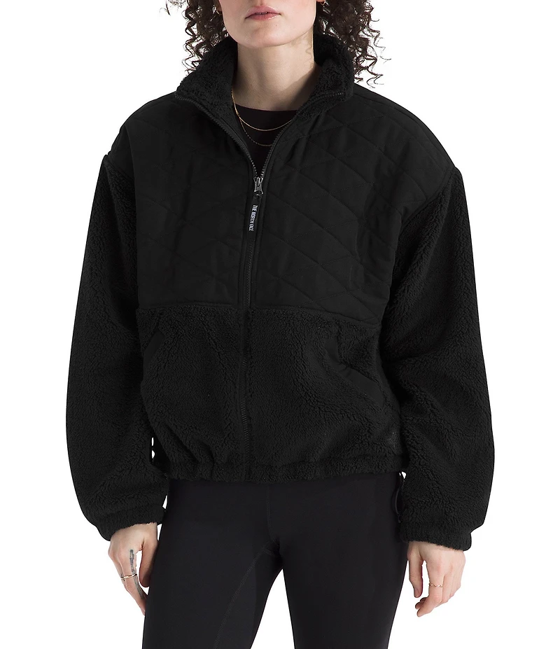 The North Face Cabin Fleece Knit Dropped Shoulder Full Zip Jacket