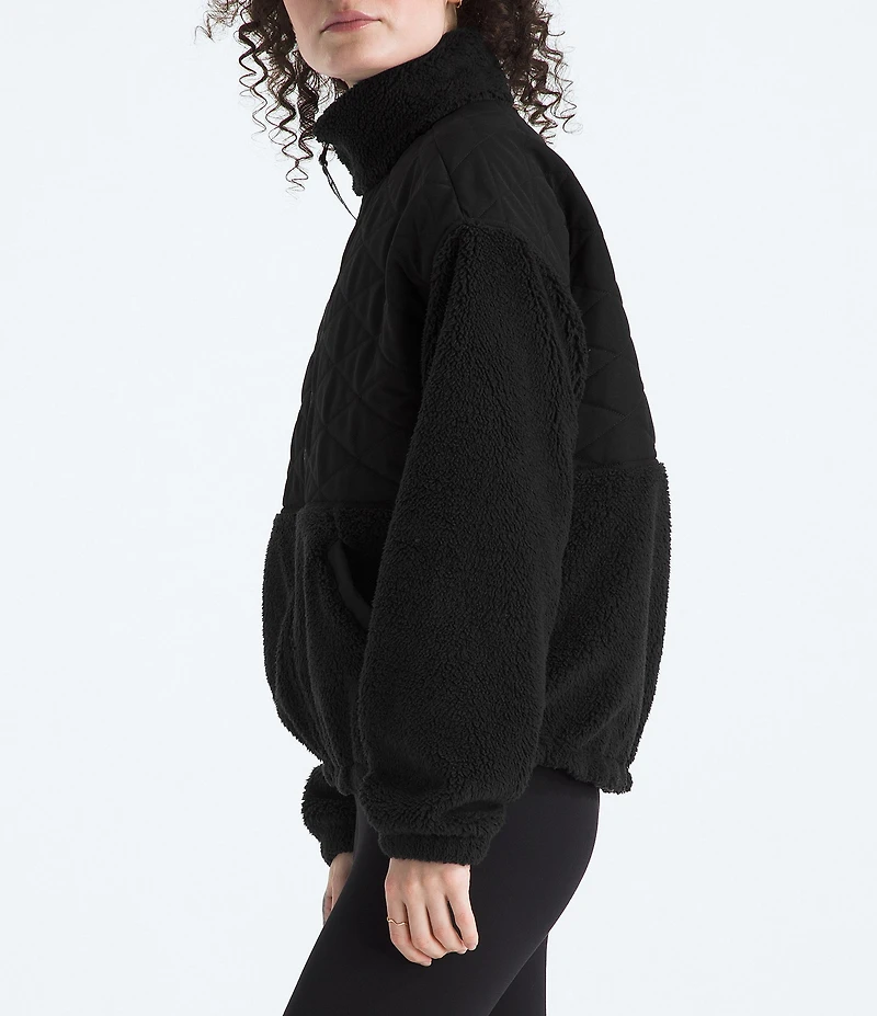 The North Face Cabin Fleece Knit Dropped Shoulder Full Zip Jacket