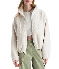 The North Face Cabin Fleece Knit Dropped Shoulder Full Zip Jacket