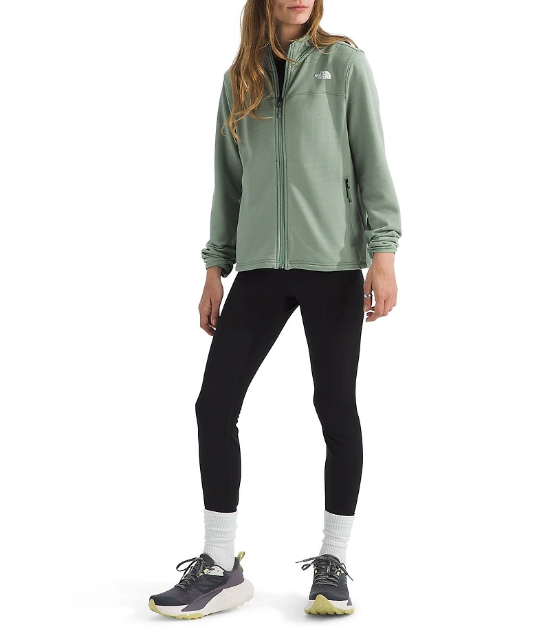 The North Face Cedar Trail Texture Grid Fleece Stand Collar Zip Front Jacket