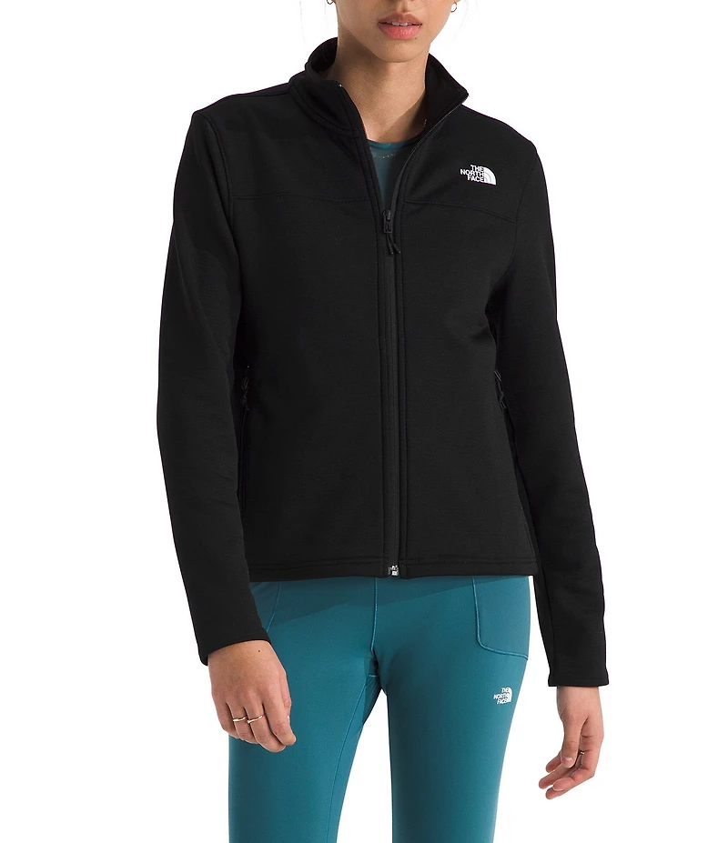 The North Face Cedar Trail Texture Grid Fleece Stand Collar Zip Front Jacket