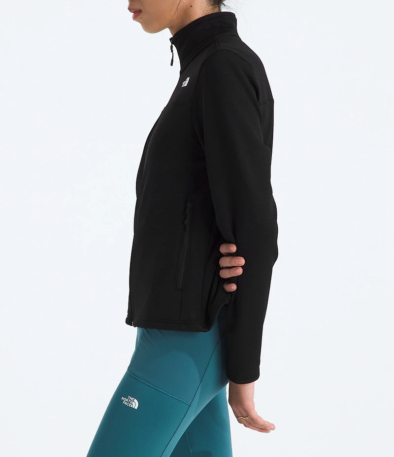 The North Face Cedar Trail Texture Grid Fleece Stand Collar Zip Front Jacket