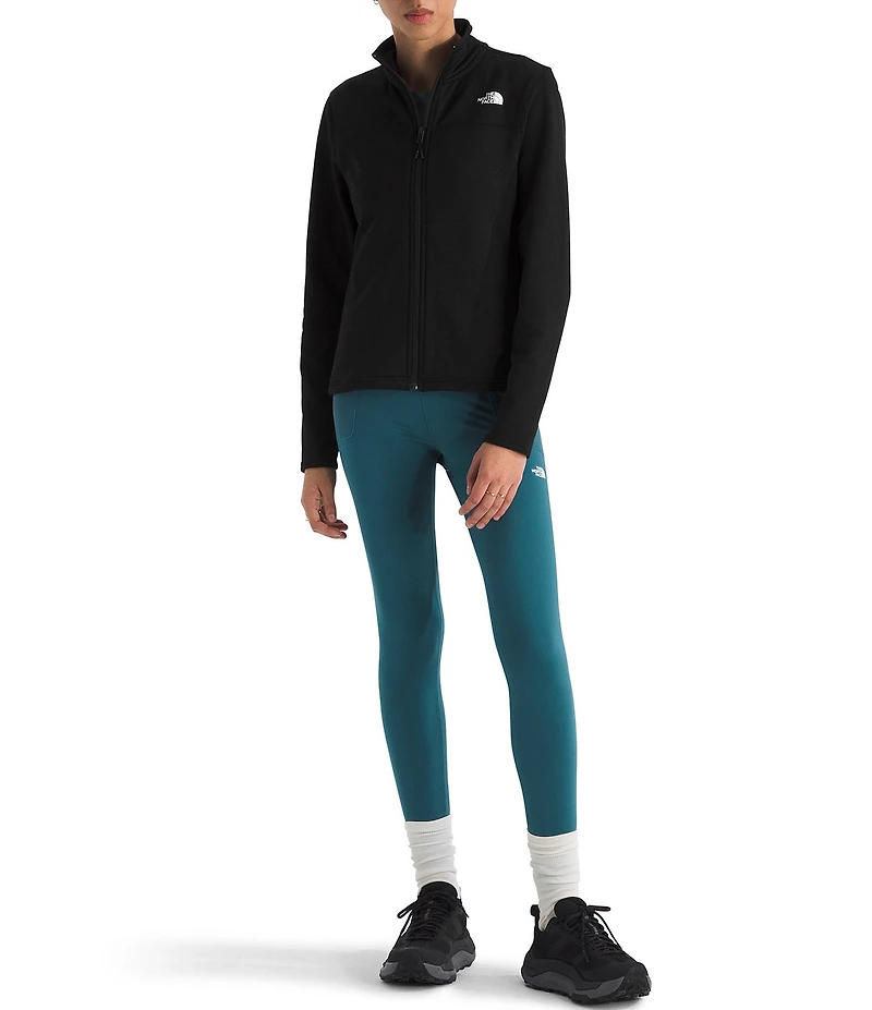 The North Face Cedar Trail Texture Grid Fleece Stand Collar Zip Front Jacket