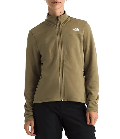 The North Face Cedar Trail Texture Grid Fleece Stand Collar Zip Front Jacket