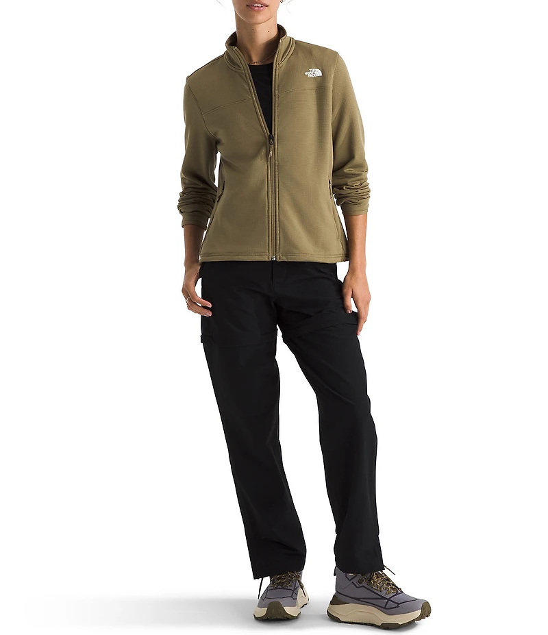 The North Face Cedar Trail Texture Grid Fleece Stand Collar Zip Front Jacket