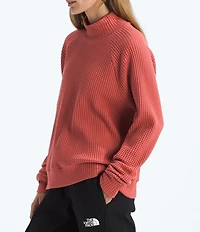 The North Face Chabot Cotton Thermal Knit Mock Neck Long Sleeve Top