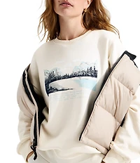 The North Face Evo Mountain Oasis Crew Neck Cotton Blend Oversize Pullover