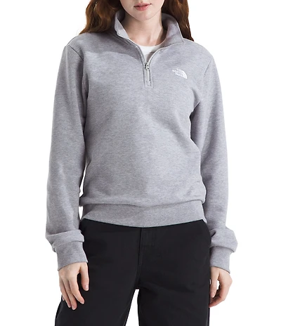 The North Face Evolution Embroidered Logo Mock Neck Quarter Zip Pullover