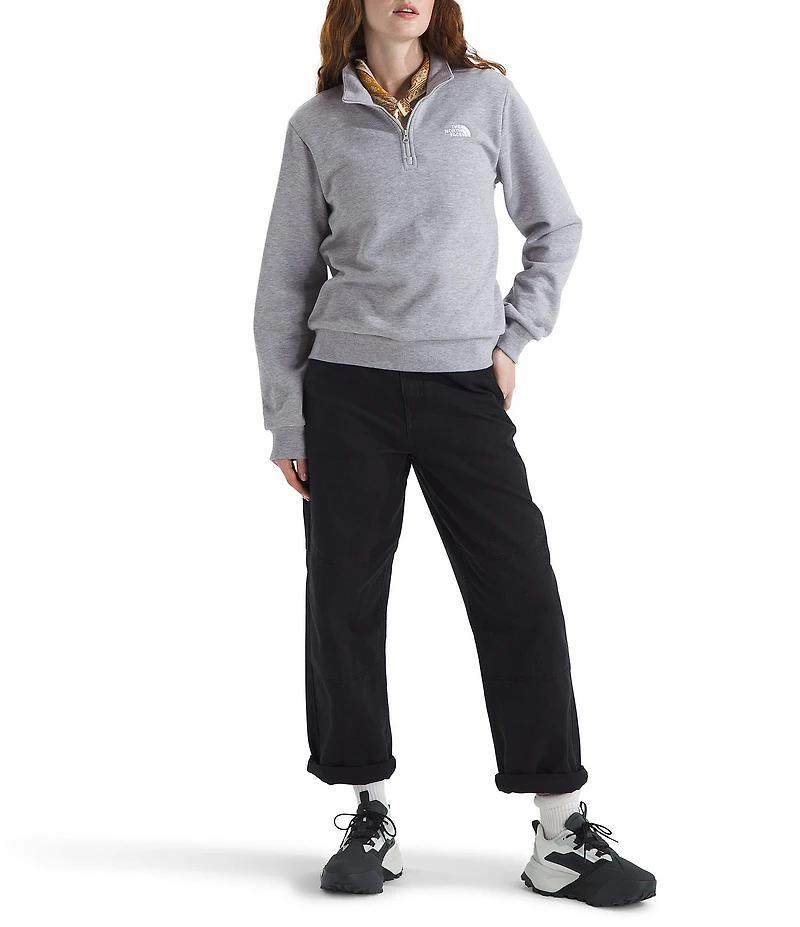 The North Face Evolution Embroidered Logo Mock Neck Quarter Zip Pullover