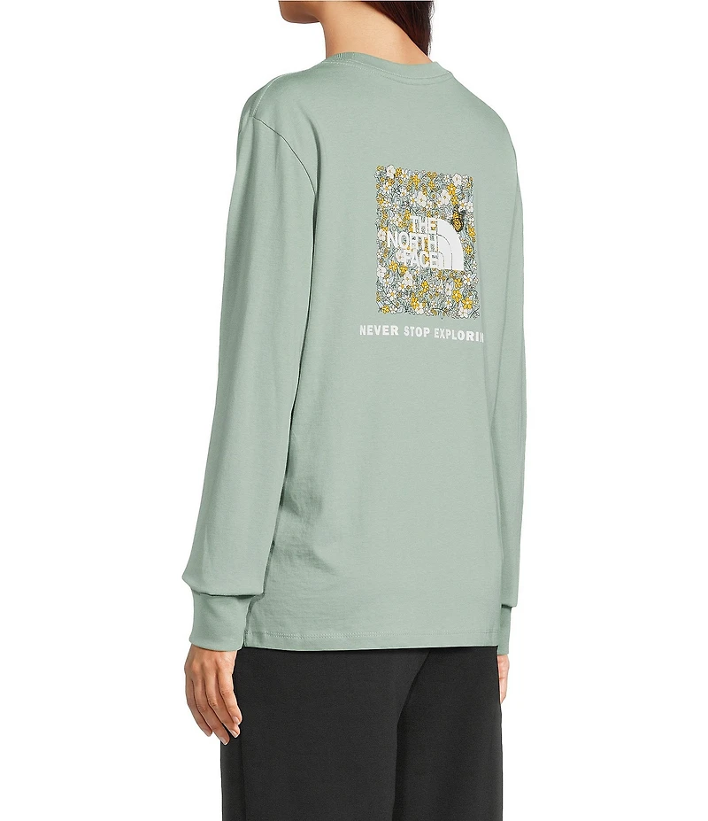 The North Face Evolution Floral Box Crew Neck Long Sleeve Graphic Relaxed Fit Tee