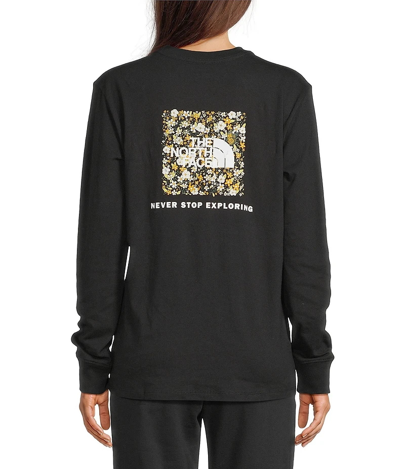 The North Face Evolution Floral Box Crew Neck Long Sleeve Graphic Relaxed Fit Tee