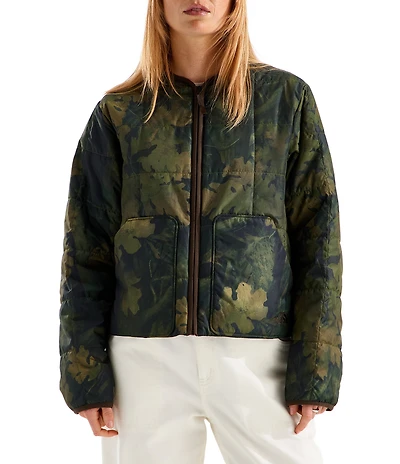 The North Face Lhotse LT Insulated Quilted Camouflage Crew Neck Zip Front Filed Jacket