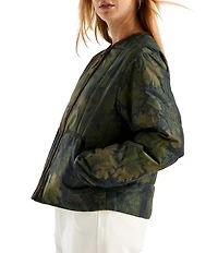 The North Face Lhotse LT Insulated Quilted Camouflage Crew Neck Zip Front Filed Jacket