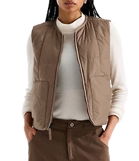 The North Face Lhotse LT Insulated Quilted Pattern Crew Neck Zip Front Vest