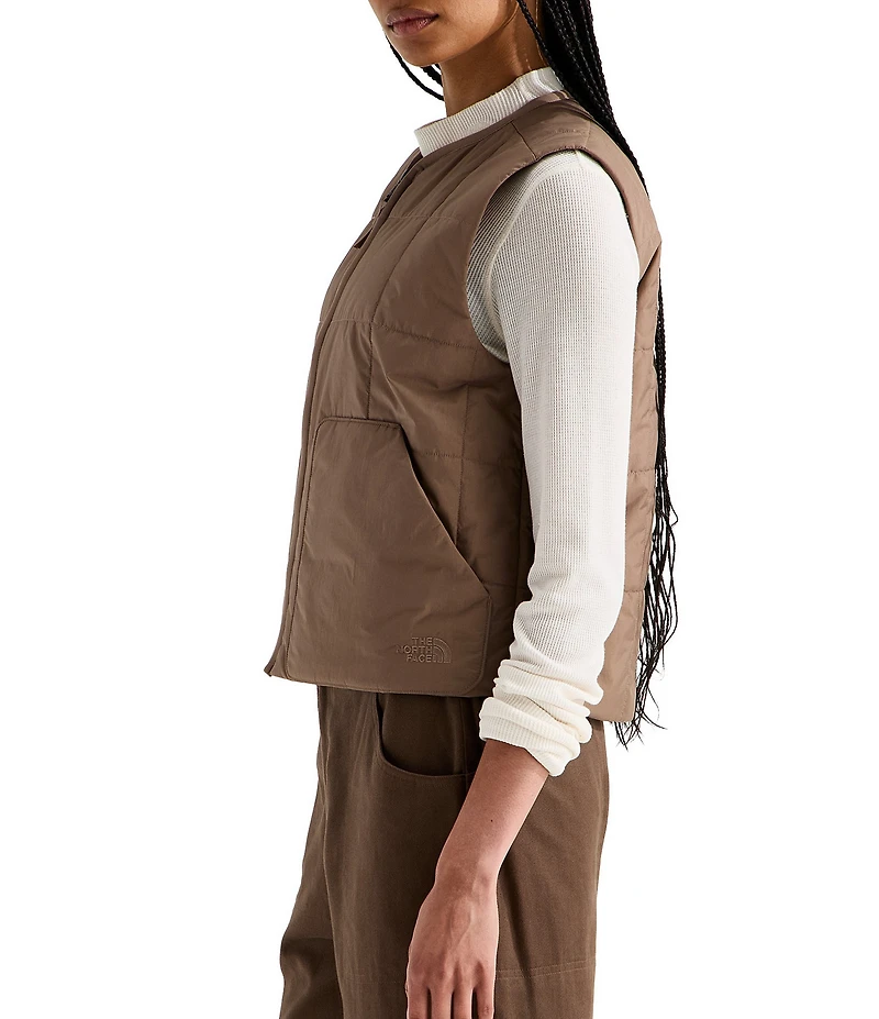 The North Face Lhotse LT Insulated Quilted Pattern Crew Neck Zip Front Vest