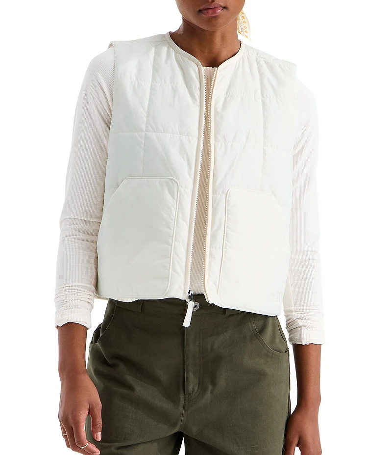 The North Face Lhotse LT Insulated Quilted Pattern Crew Neck Zip Front Vest