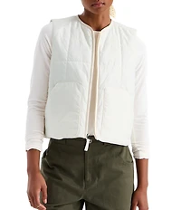 The North Face Lhotse LT Insulated Quilted Pattern Crew Neck Zip Front Vest