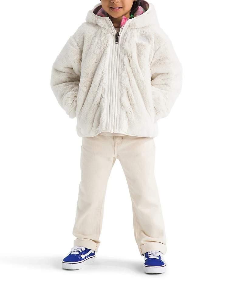 The North Face Little Girls Long Sleeve Print Reversible Shasta Full Zip Hooded Jacket