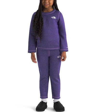 The North Face Little Kids Long Sleeve Top & Bottom Dot Knit Thermal 2-Piece Set