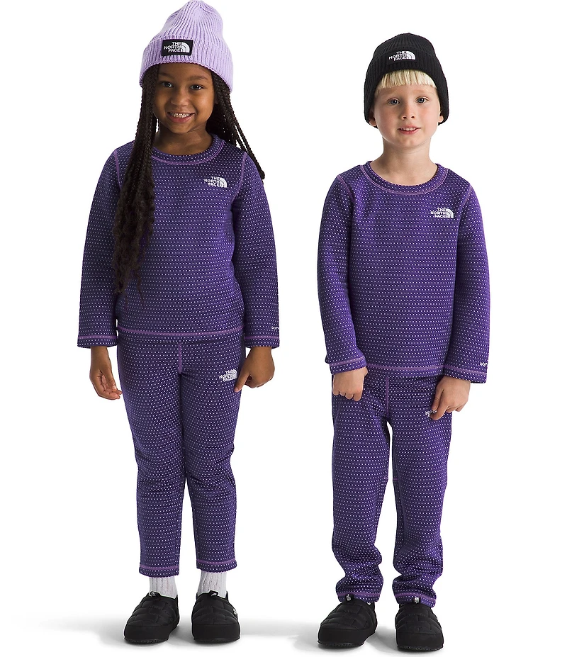 The North Face Little Kids Long Sleeve Top & Bottom Dot Knit Thermal 2-Piece Set