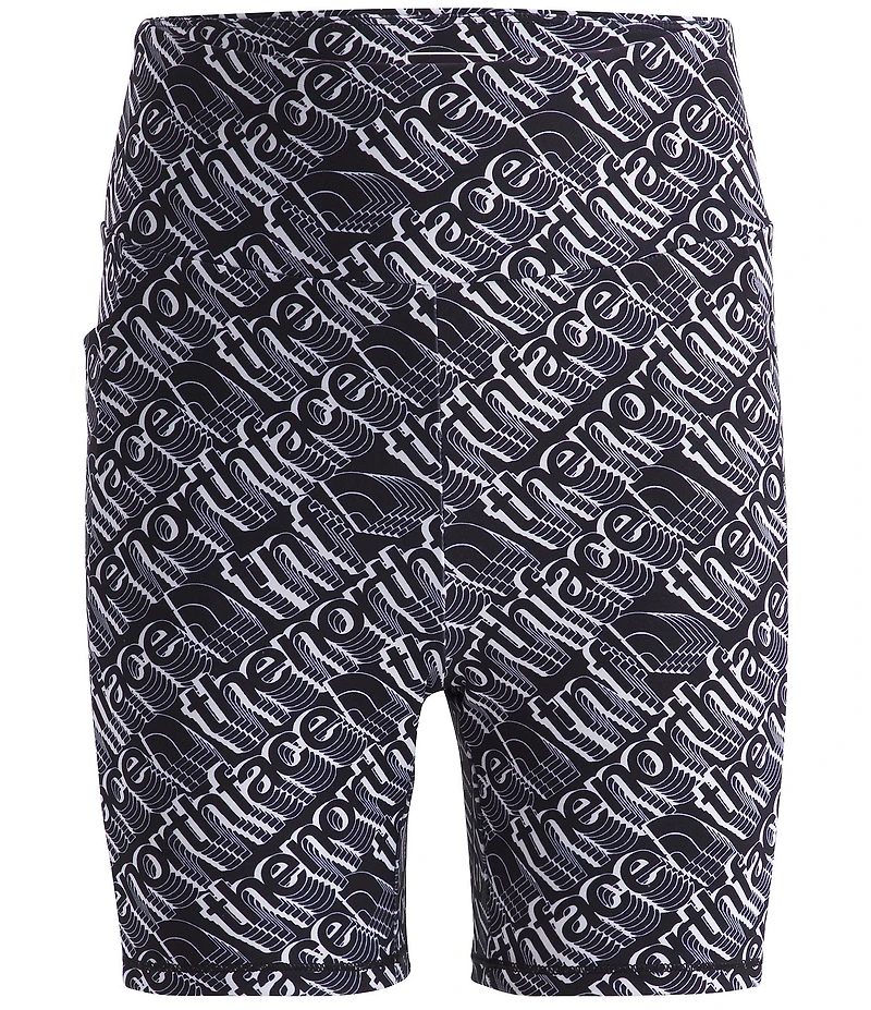 The North Face Little/Big Girls Never Stop Repeating Diagonal Logo Printed Bike Shorts
