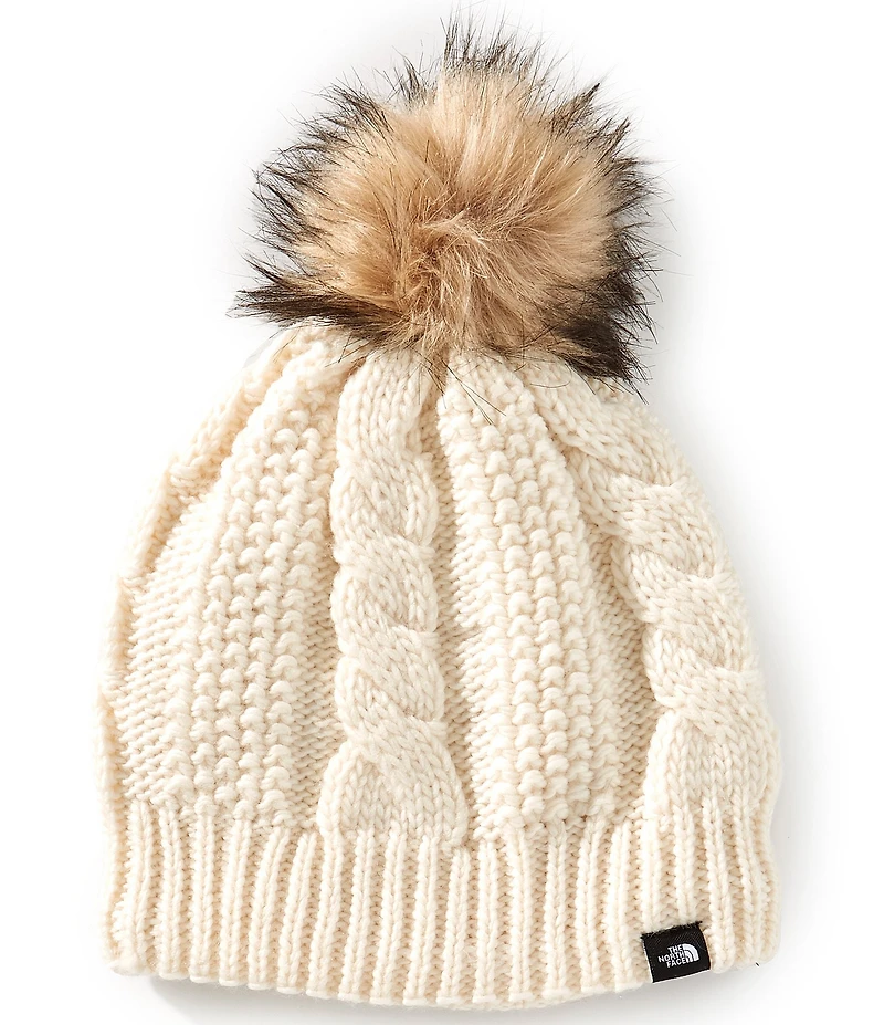 The North Face Kids Oh Mega Faux-Fur-Pom-Pom Cable-Knit Beanie
