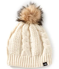 The North Face Kids Oh Mega Faux-Fur-Pom-Pom Cable-Knit Beanie