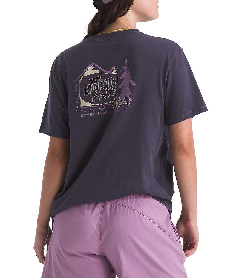 The North Face Mountain Stamps Crew Neck Short Sleeve Relaxed Fit Tee