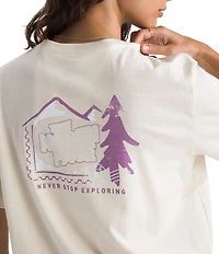 The North Face Mountain Stamps Crew Neck Short Sleeve Relaxed Fit Tee