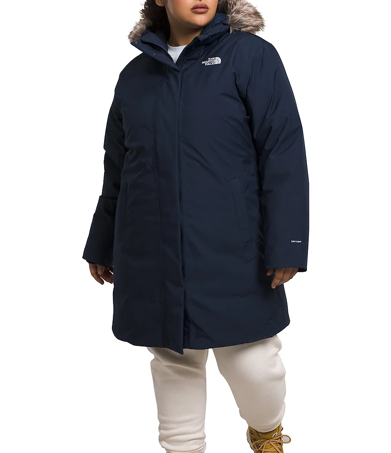 The North Face Plus Size Arctic Faux Fur Trim Zip Front Parka Jacket