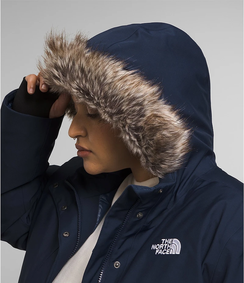 The North Face Plus Size Arctic Faux Fur Trim Zip Front Parka Jacket