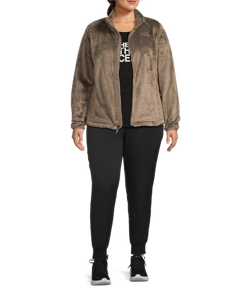 The North Face Plus Size Osito Silken Raschel Fleece Double Layer Stand Collar Zip Front Jacket