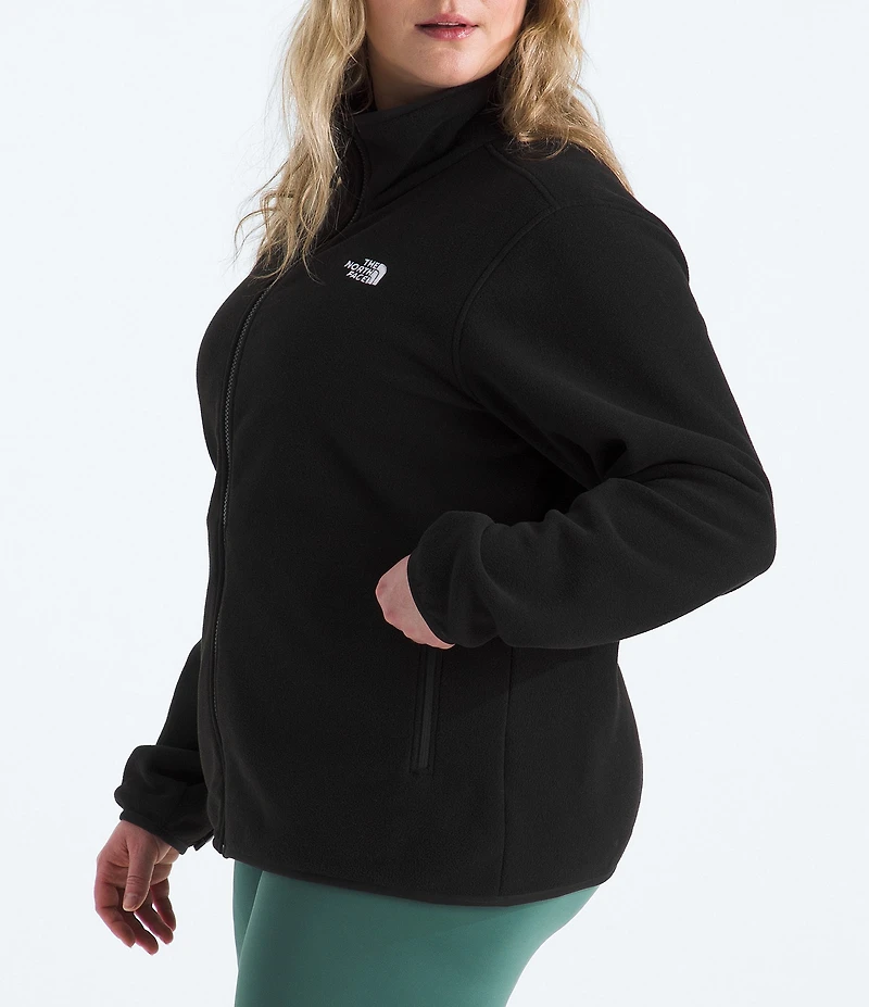 The North Face Plus Size Plus Size Glacier Fleece Stand Collar Long Sleeve Water Resistant Zip Front Jacket