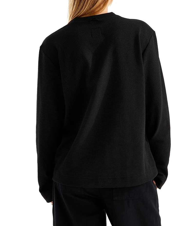 The North Face Ridge Path Waffle Knit Long Sleeve Crew Neck Tee