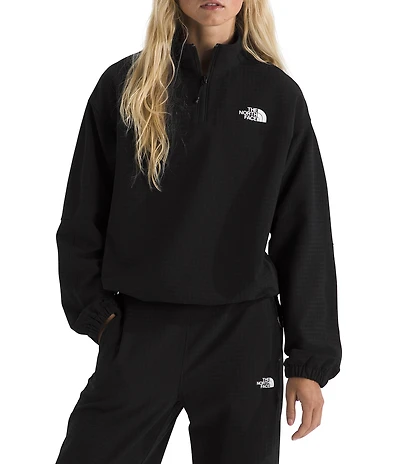 The North Face Tekware FLASHDRY Mock Collar Long Sleeve Drawcord Hem 1/4 Zip Pullover