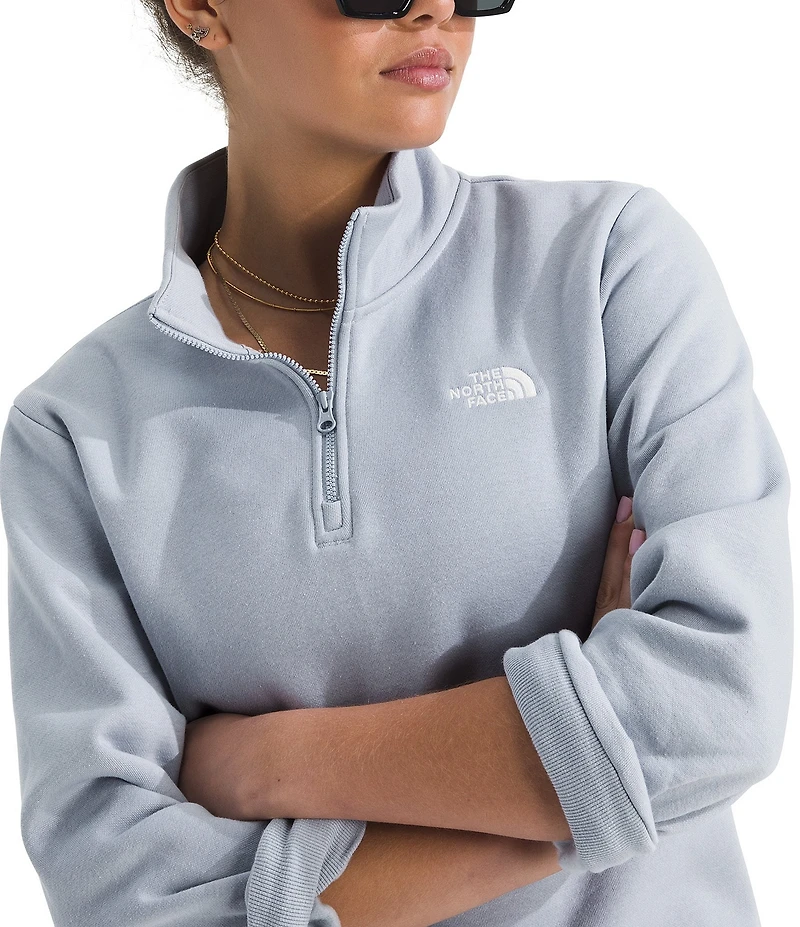 The North Face Evolution Embroidered Logo Mock Neck Quarter Zip Pullover