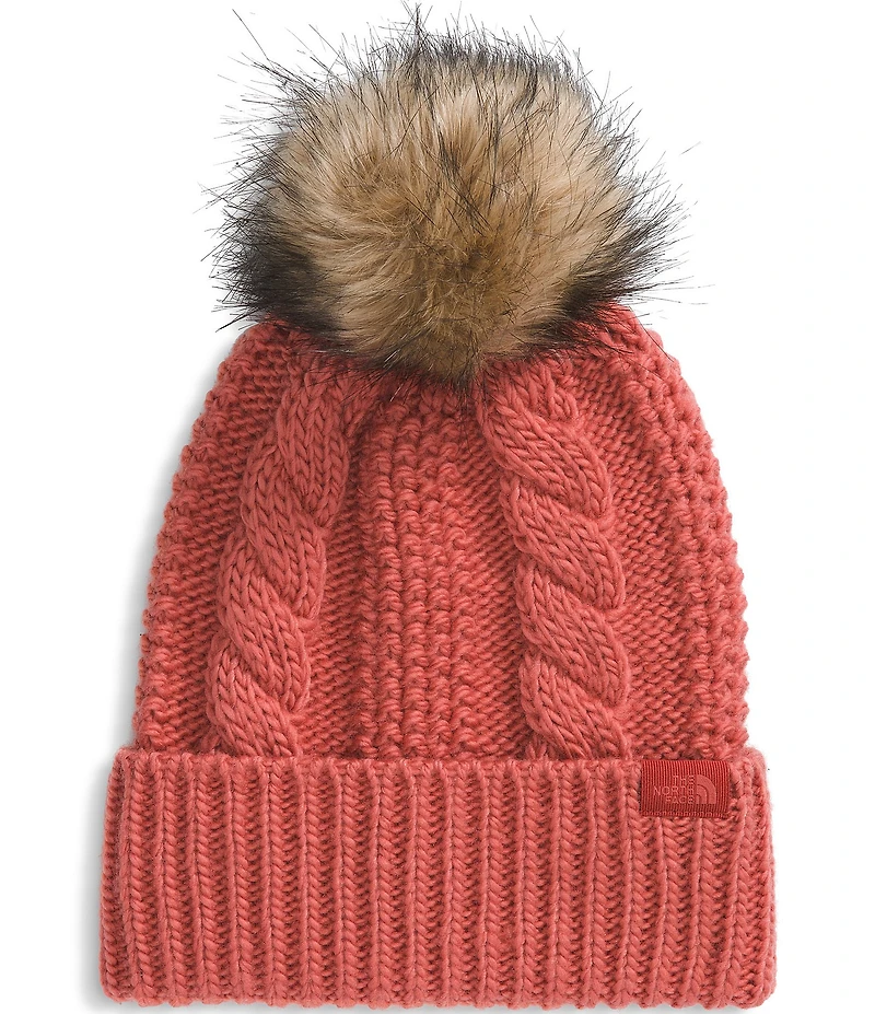 The North Face Oh Mega Fur Pom Cable Knit Beanie