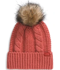 The North Face Oh Mega Fur Pom Cable Knit Beanie