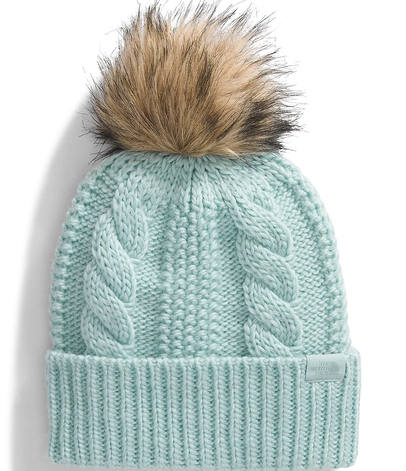 The North Face Oh Mega Fur Pom Cable Knit Beanie