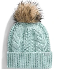The North Face Oh Mega Fur Pom Cable Knit Beanie