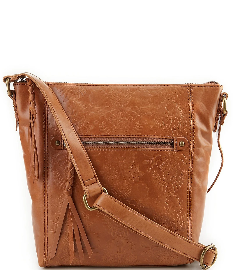 The Sak Ashland Floral Embossed Leather Crossbody Bag