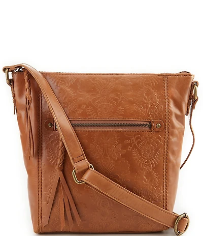 The Sak Ashland Floral Embossed Leather Crossbody Bag