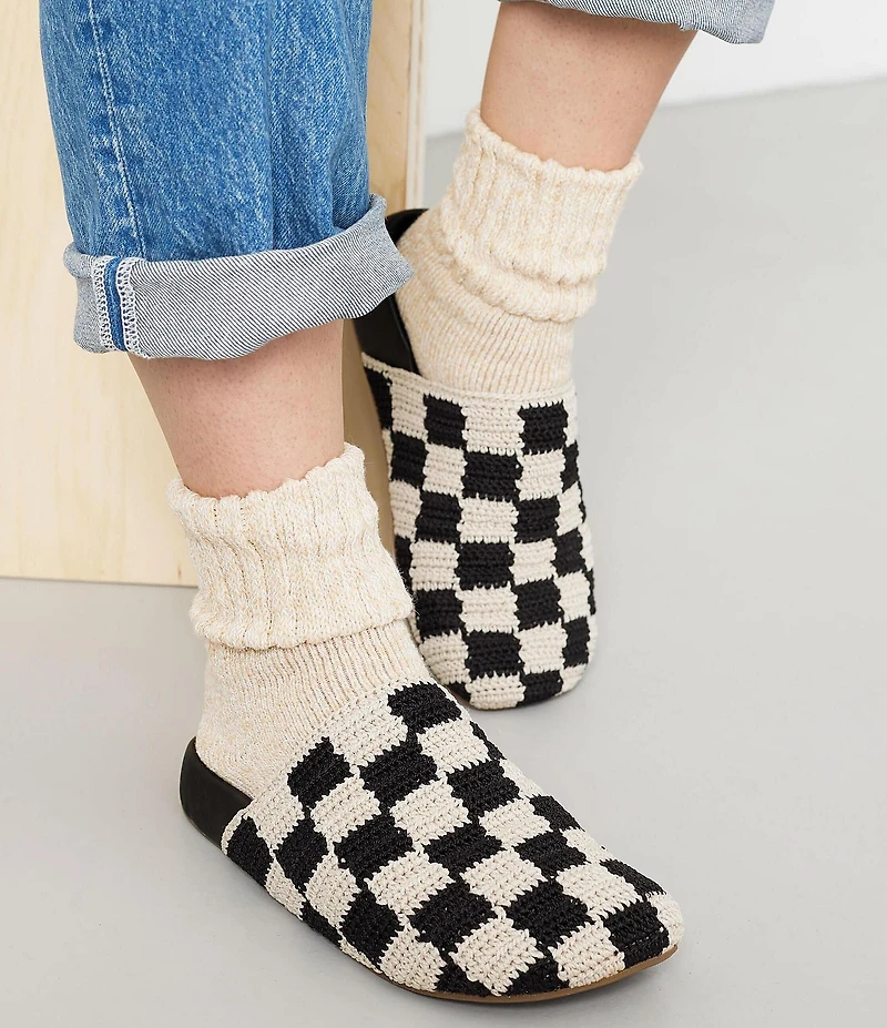 The Sak Bolinas Checkered Print Crochet Clogs