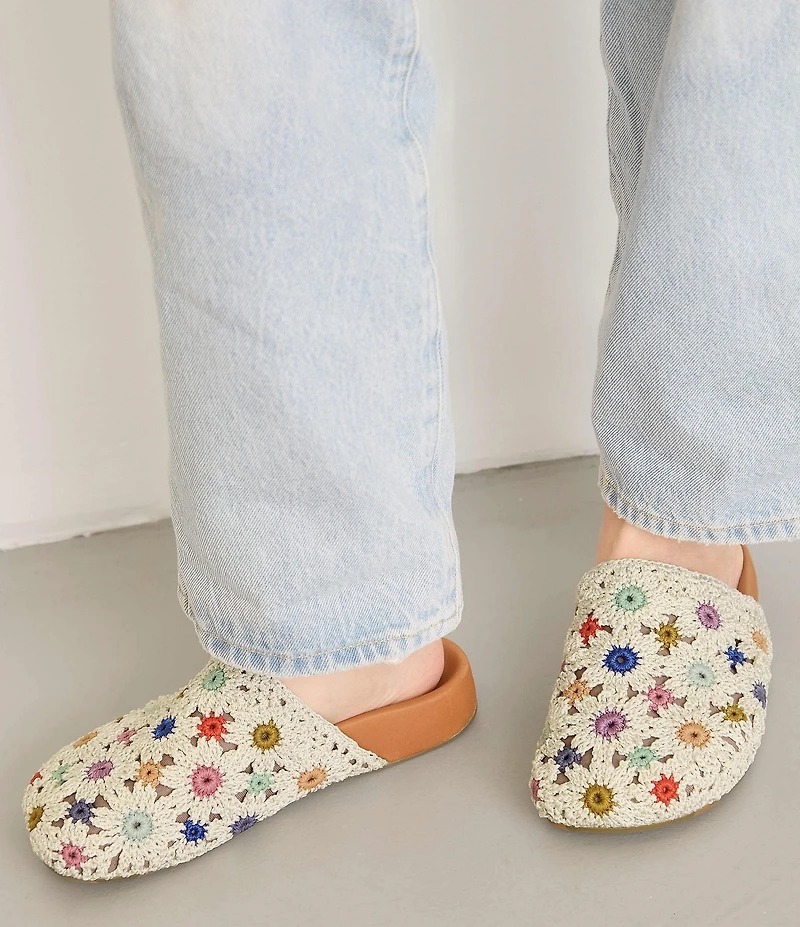The Sak Bolinas Multi Flower Crochet Clogs