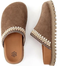 The Sak Bolinas Suede Crochet Trim Lug Sole Clogs