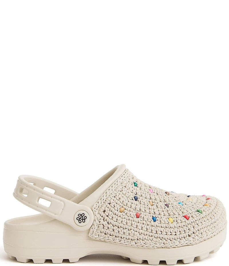 The Sak Crochet Rainbow Beaded EVA Clogs