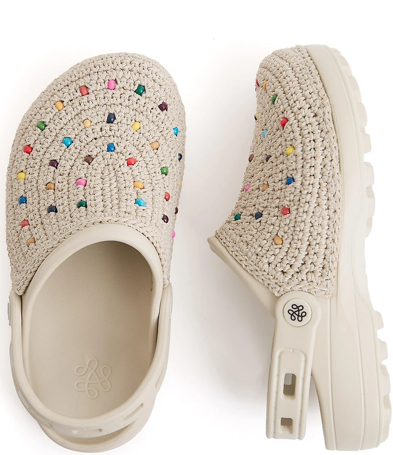 The Sak Crochet Rainbow Beaded EVA Clogs