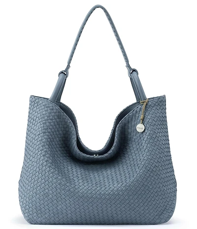 The Sak Large Leather Woven Slouchy Tote