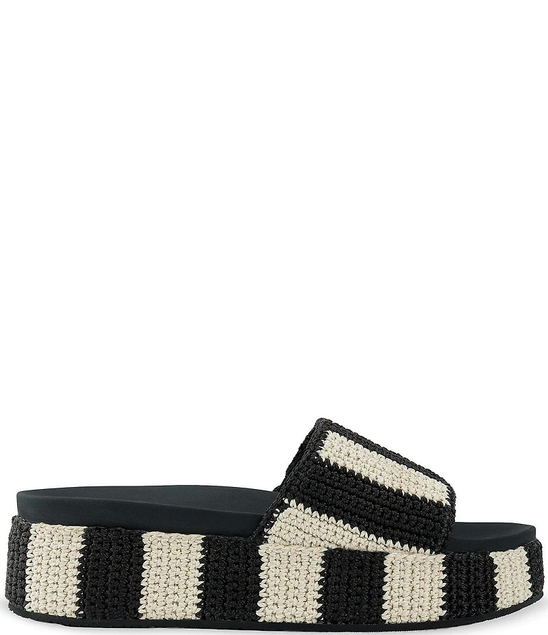 The Sak Olivia Striped Crochet Wedge Platform Sandals
