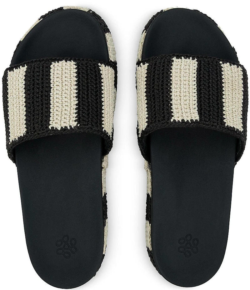 The Sak Olivia Striped Crochet Wedge Platform Sandals